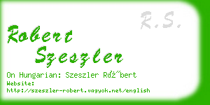 robert szeszler business card